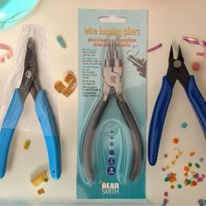 SMITH Blue and Silver Wire Looping Pliers Set